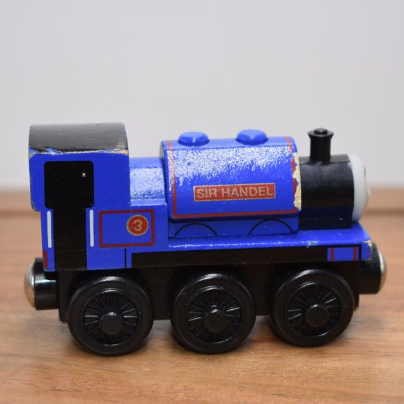 Sir Handel 2003 Blue Wooden Train Tank Engine - Thomas & Friends Wooden Railway - Picture 6 of 8